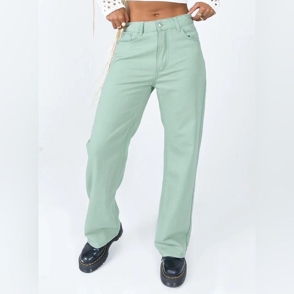Princess Polly Lester Mom Jeans - Sage Green
